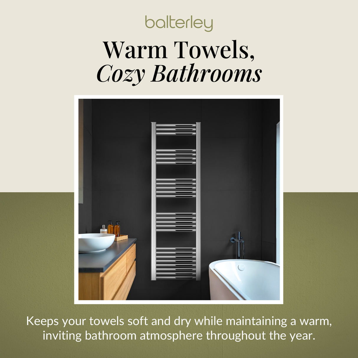 Straight Heated Rail Dual Fuel Towel Warmer, W: 400mm – Choice of Size & Finish
