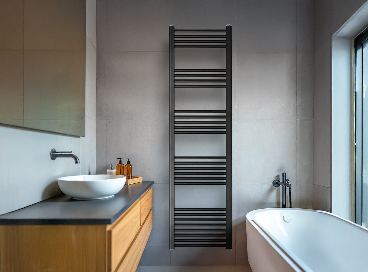 Straight Heated Rail Dual Fuel Towel Warmer, W: 400mm – Choice of Size & Finish