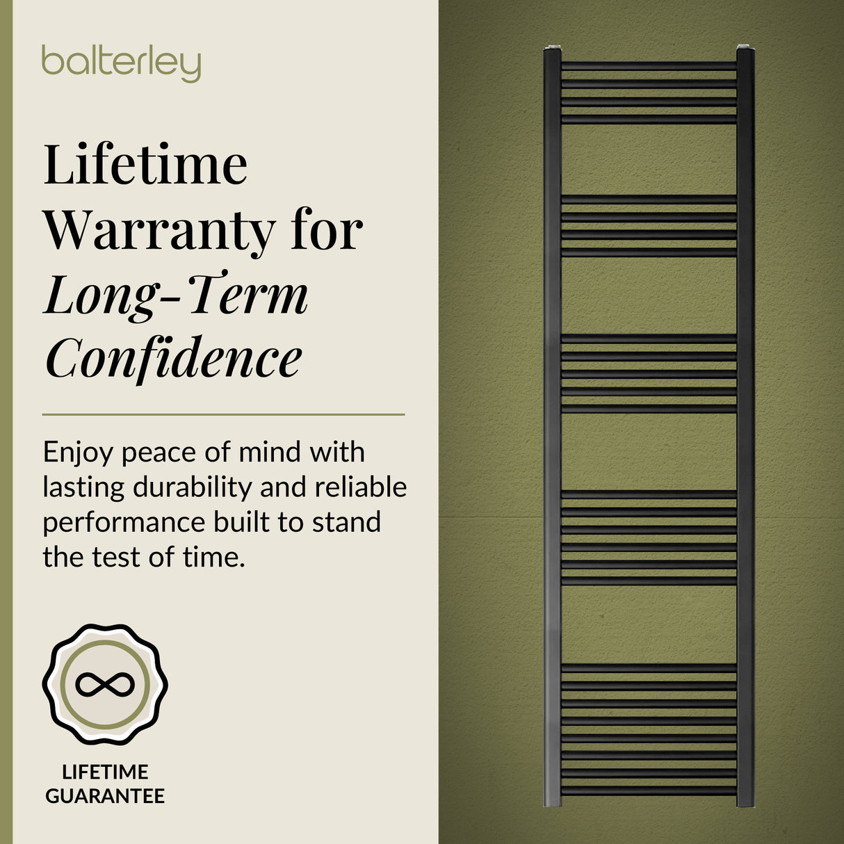 Straight Heated Rail Dual Fuel Towel Warmer, W: 400mm – Choice of Size & Finish