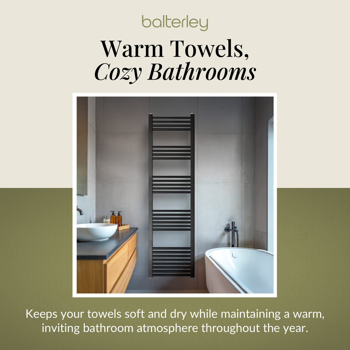 Straight Heated Rail Dual Fuel Towel Warmer, W: 400mm – Choice of Size & Finish