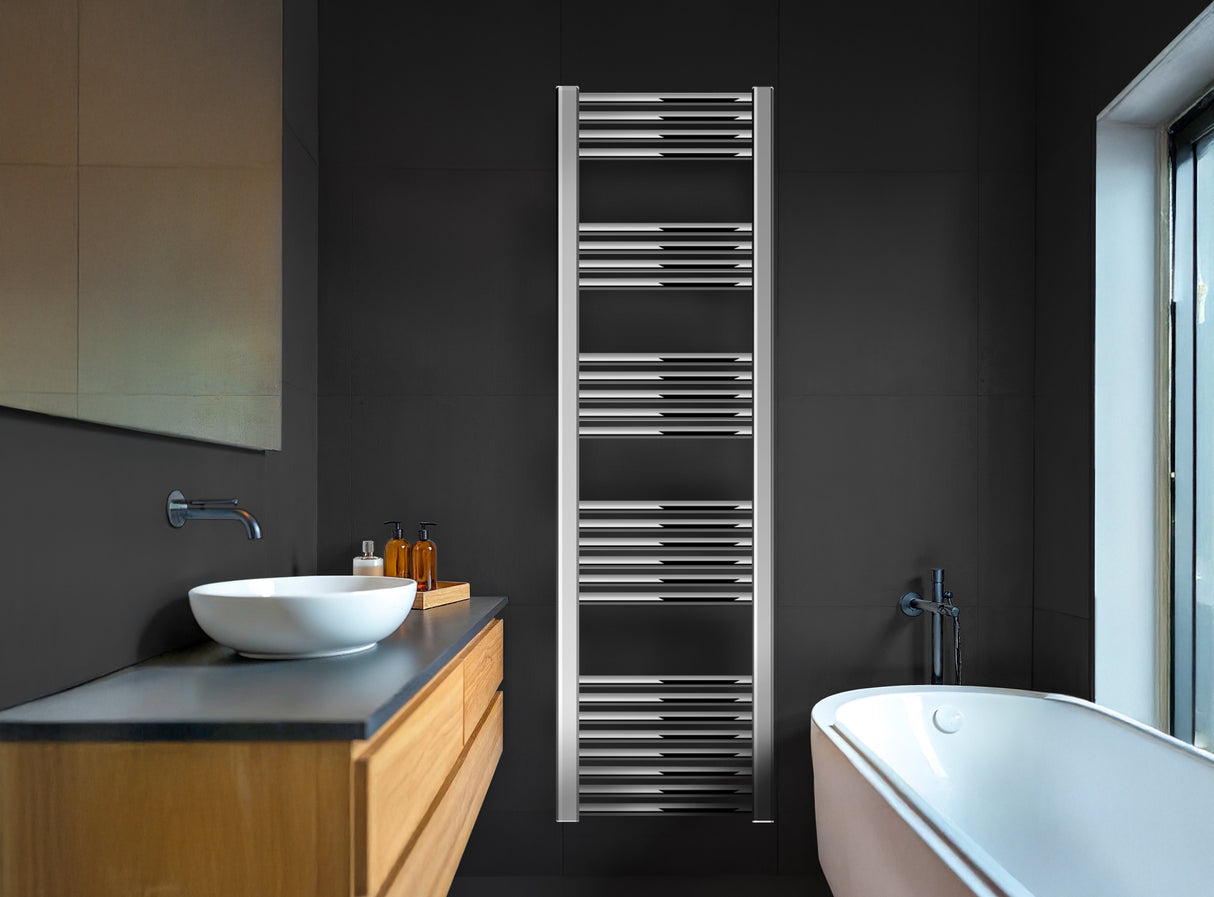Straight Heated Rail Dual Fuel Towel Warmer, W: 400mm – Choice of Size & Finish