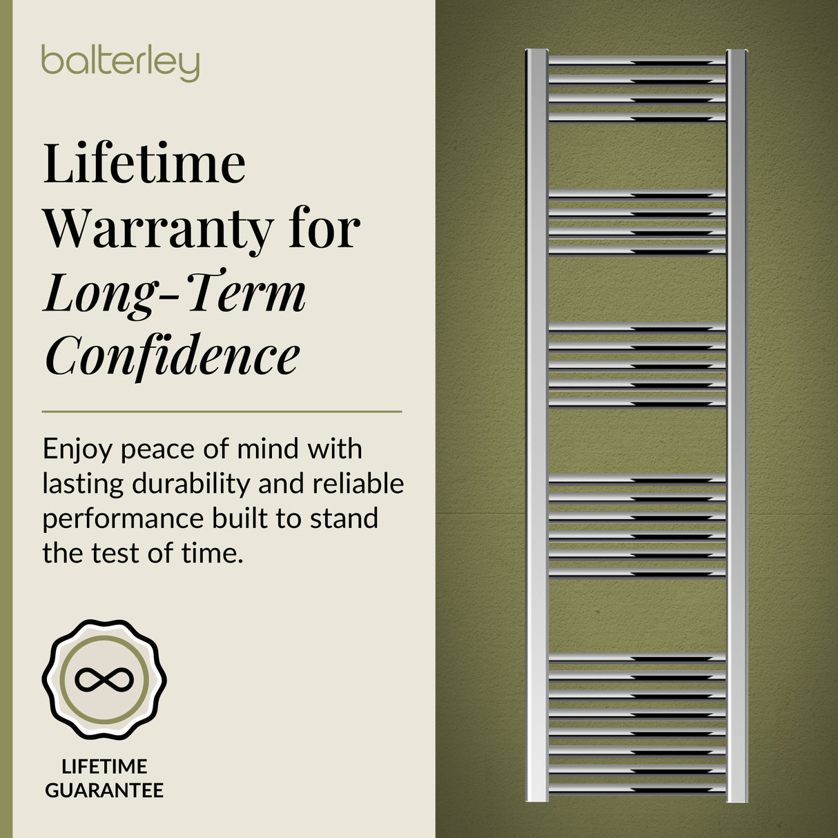 Straight Heated Rail Dual Fuel Towel Warmer, W: 400mm – Choice of Size & Finish