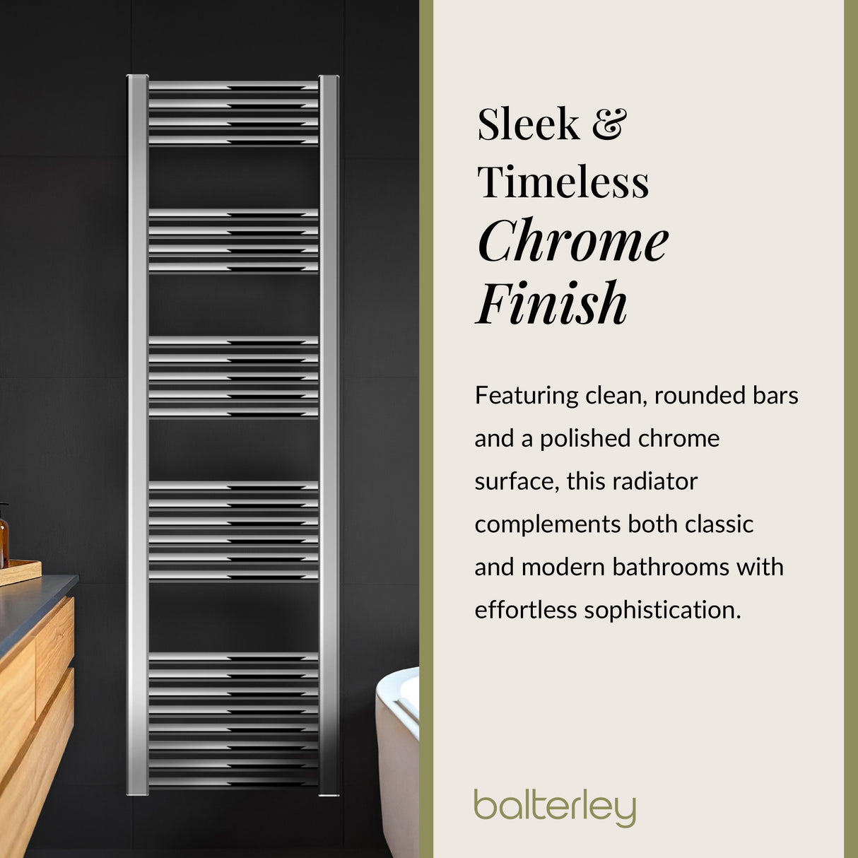 Straight Heated Rail Dual Fuel Towel Warmer, W: 400mm – Choice of Size & Finish