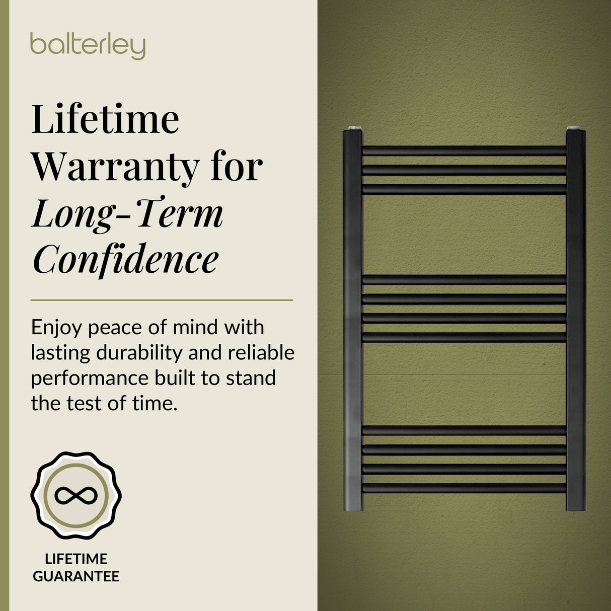 Straight Heated Rail Dual Fuel Towel Warmer, W: 500mm – Choice of Size & Finish