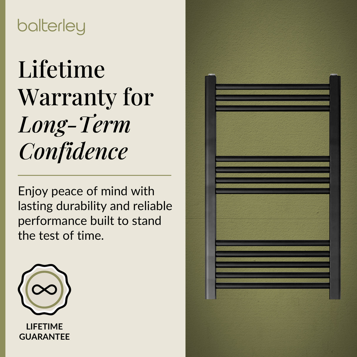 Straight Heated Rail Dual Fuel Towel Warmer, W: 500mm – Choice of Size & Finish