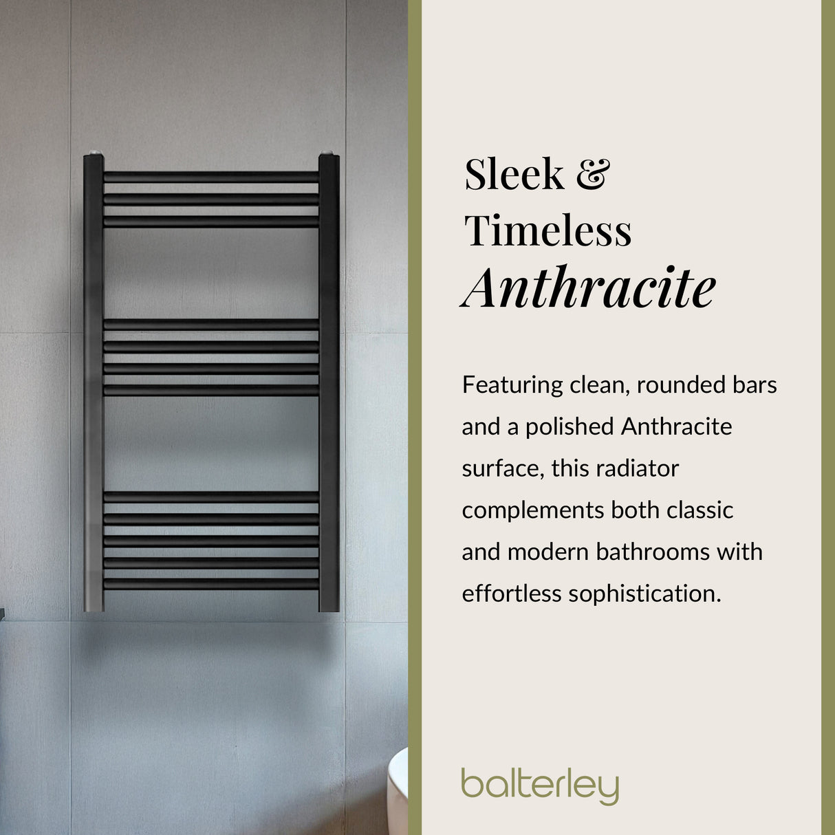 Straight Heated Rail Dual Fuel Towel Warmer, W: 500mm – Choice of Size & Finish