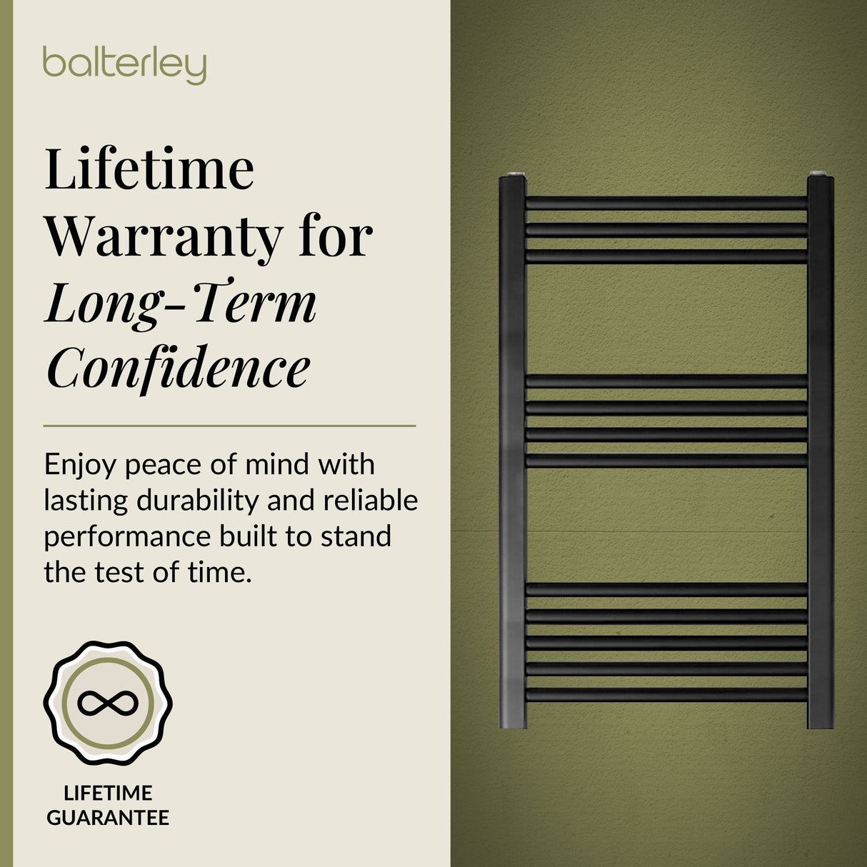 Straight Heated Rail Dual Fuel Towel Warmer, W: 500mm – Choice of Size & Finish