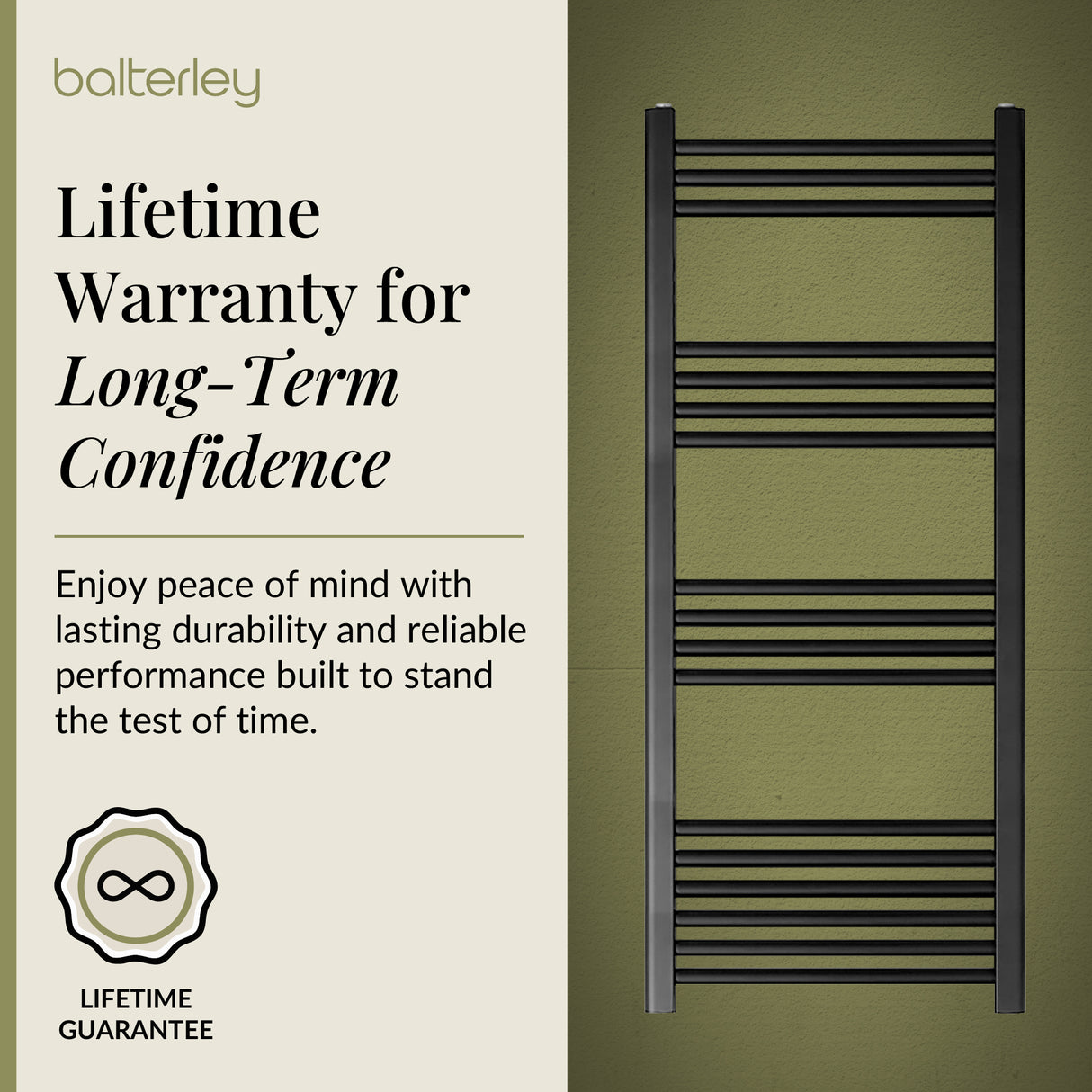 Straight Heated Rail Dual Fuel Towel Warmer, W: 500mm – Choice of Size & Finish