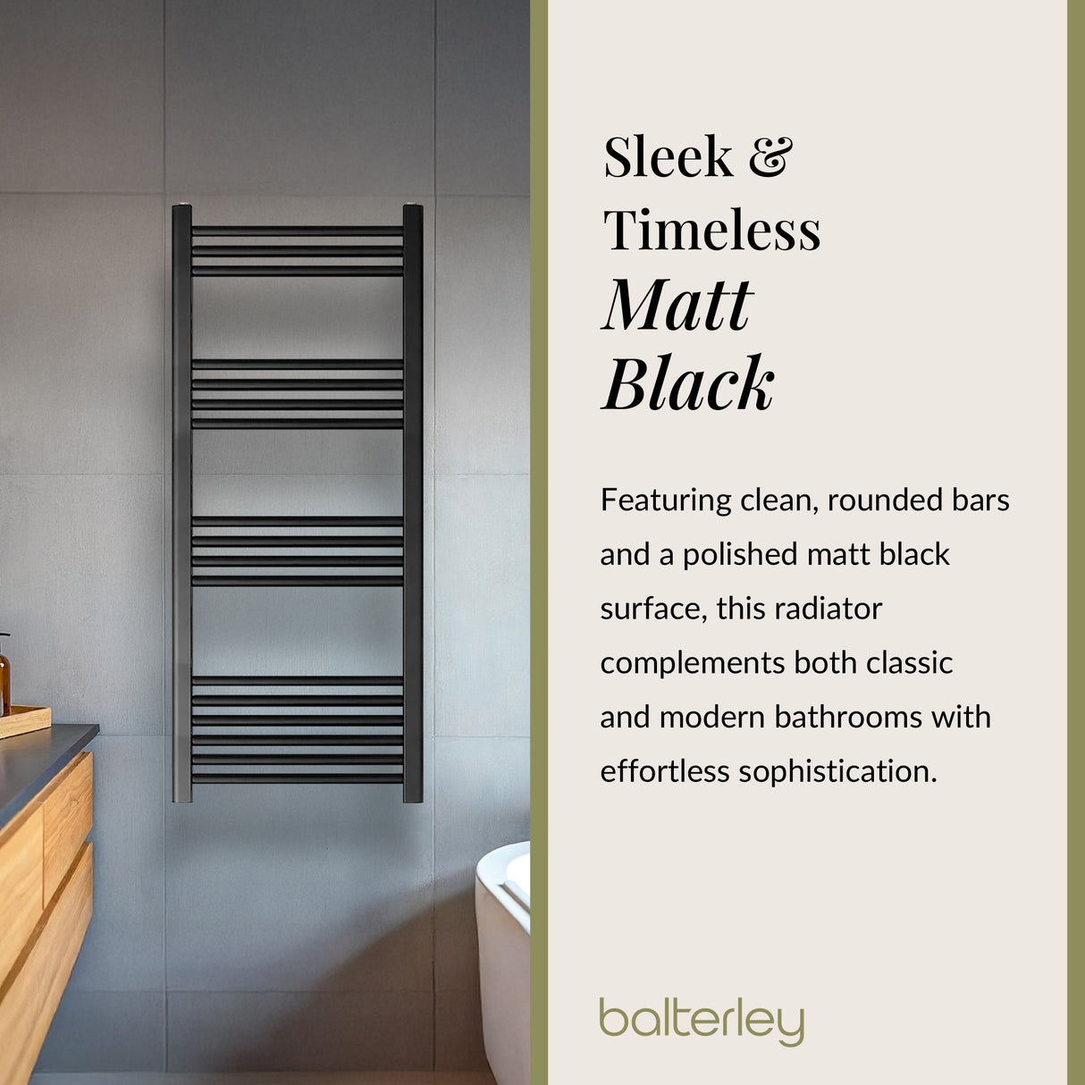 Straight Heated Rail Dual Fuel Towel Warmer, W: 500mm – Choice of Size & Finish