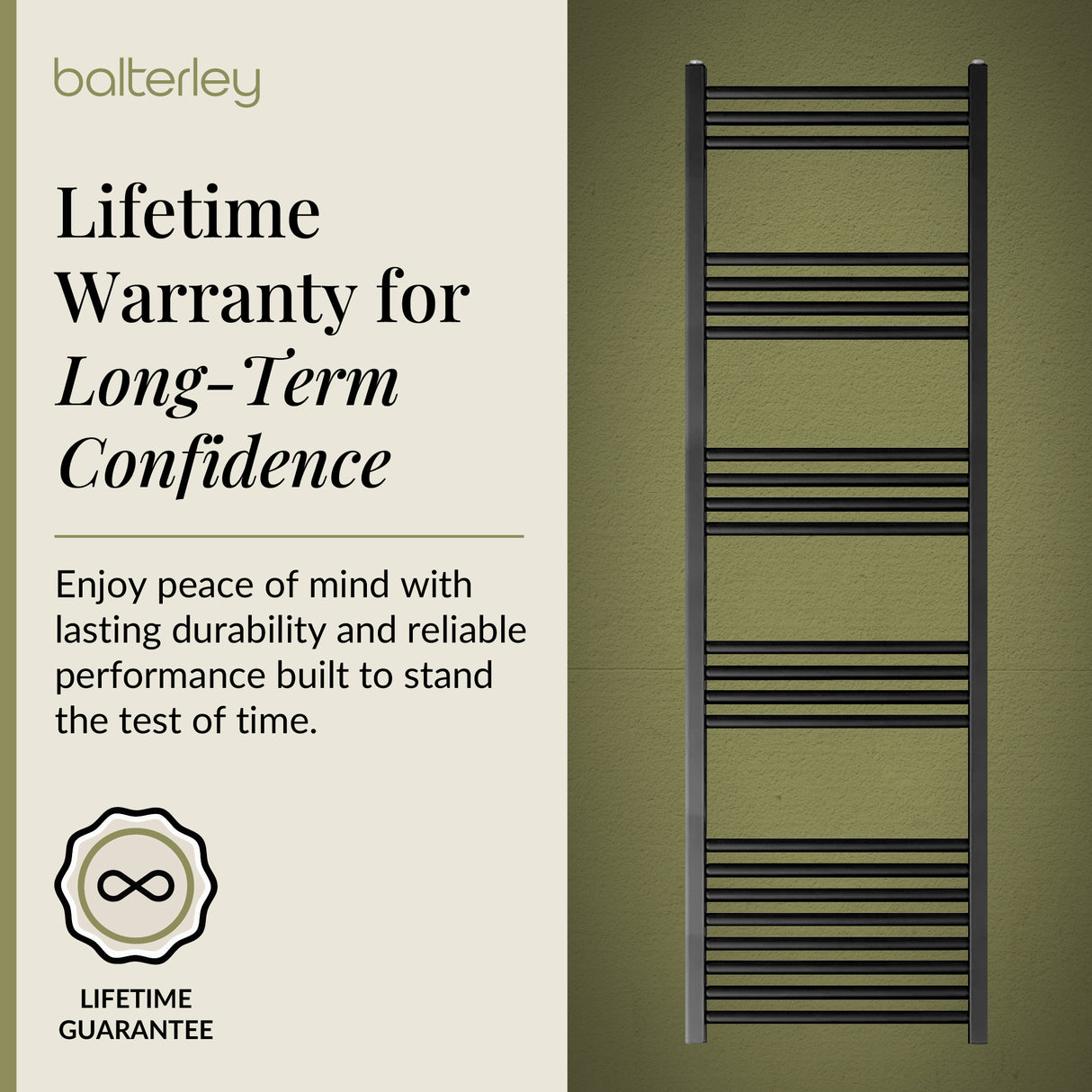 Straight Heated Rail Dual Fuel Towel Warmer, W: 500mm – Choice of Size & Finish