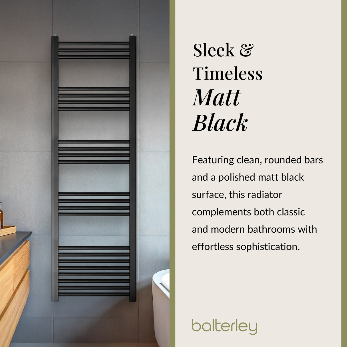 Straight Heated Rail Dual Fuel Towel Warmer, W: 500mm – Choice of Size & Finish