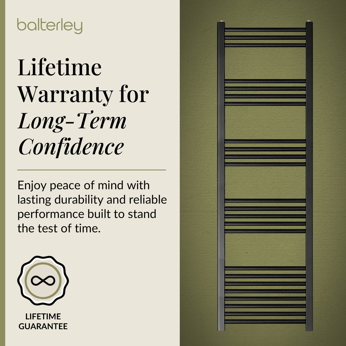 Straight Heated Rail Dual Fuel Towel Warmer, W: 500mm – Choice of Size & Finish