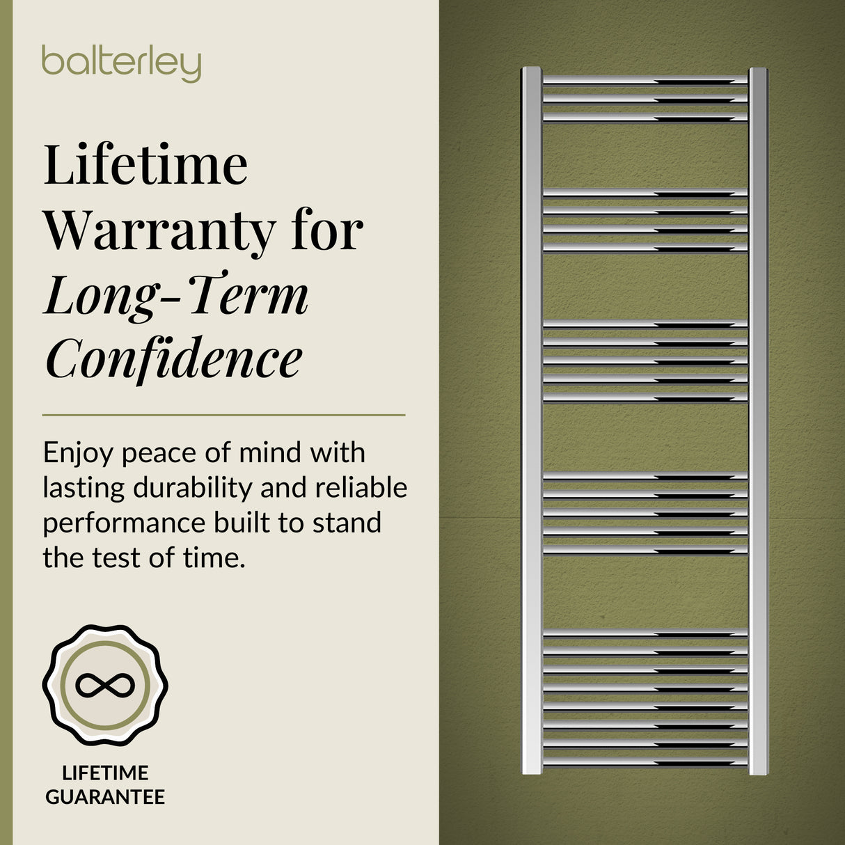 Straight Heated Rail Dual Fuel Towel Warmer, W: 500mm – Choice of Size & Finish