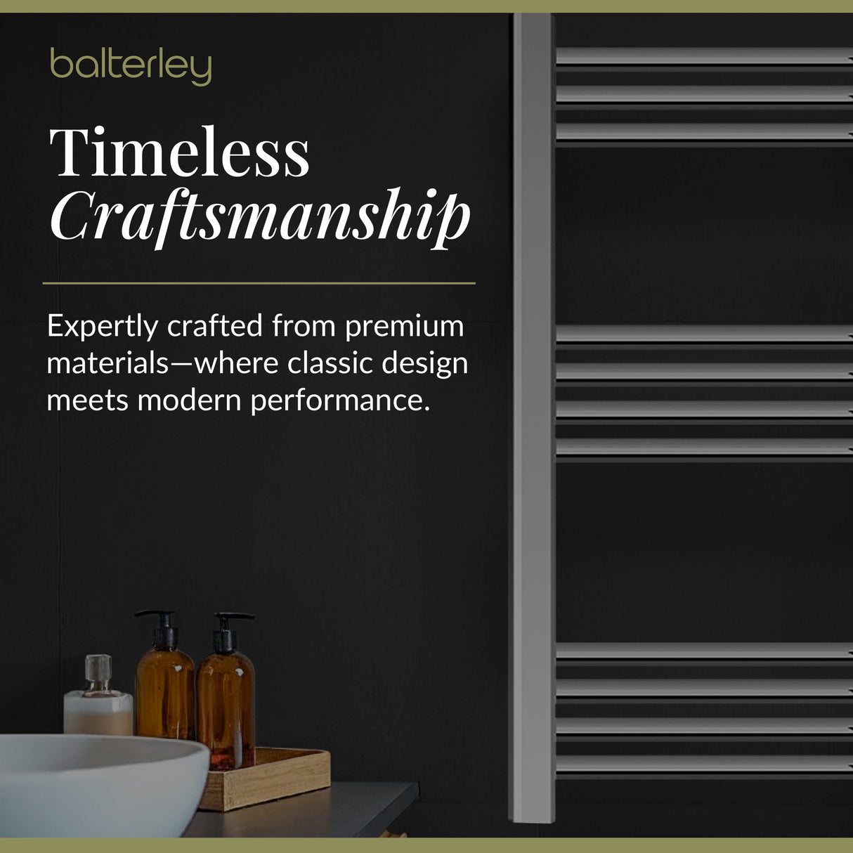 Straight Heated Heated Towel Rail Radiator, W: 600mm - Choice of Height and Finish