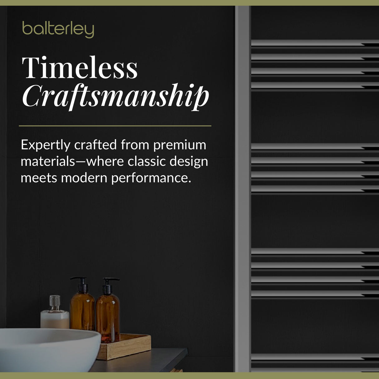 Straight Heated Heated Towel Rail Radiator, W: 600mm - Choice of Height and Finish