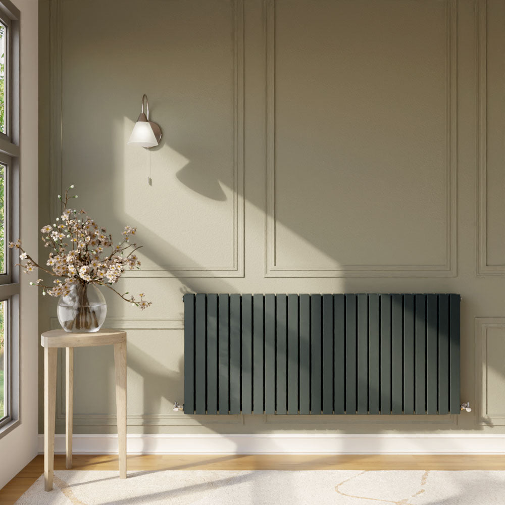 Contemporary Square Horizontal Double Panel Radiator - Choice of Size and Colour
