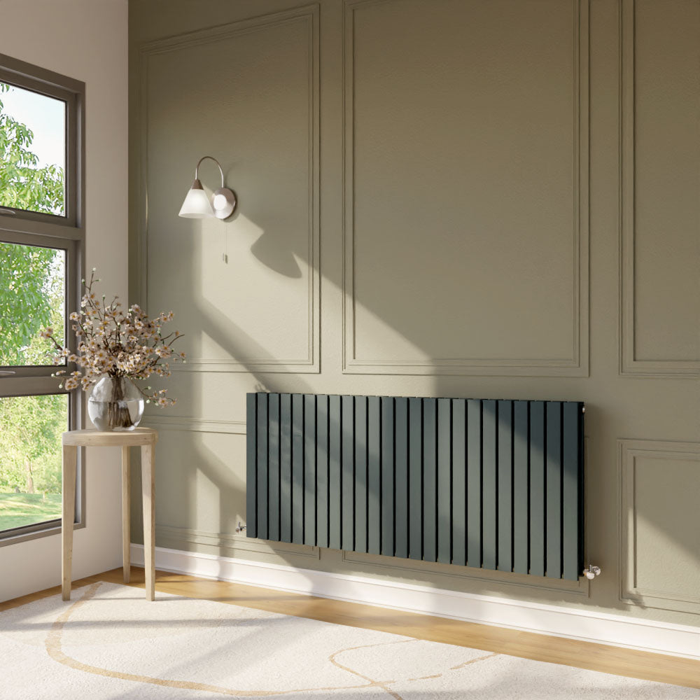 Contemporary Square Horizontal Double Panel Radiator - Choice of Size and Colour