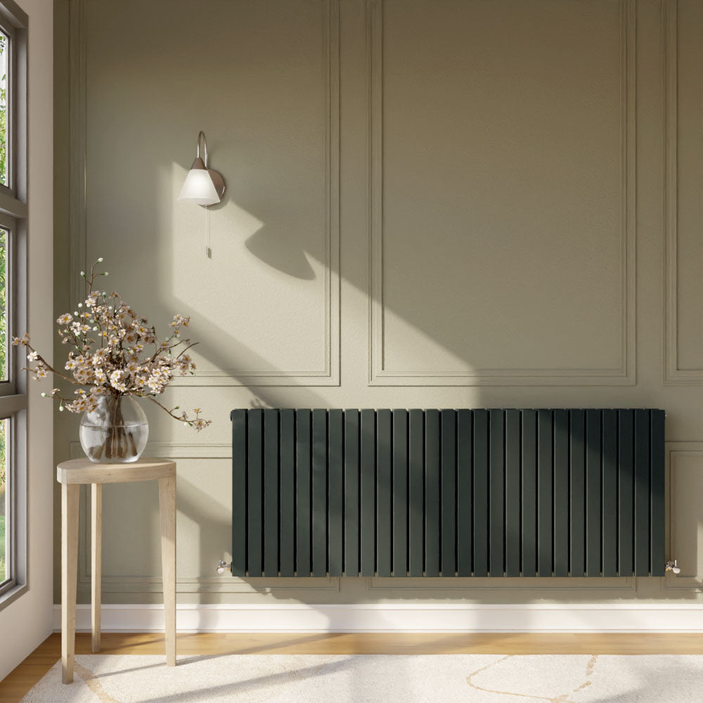 Contemporary Square Horizontal Double Panel Radiator - Choice of Size and Colour