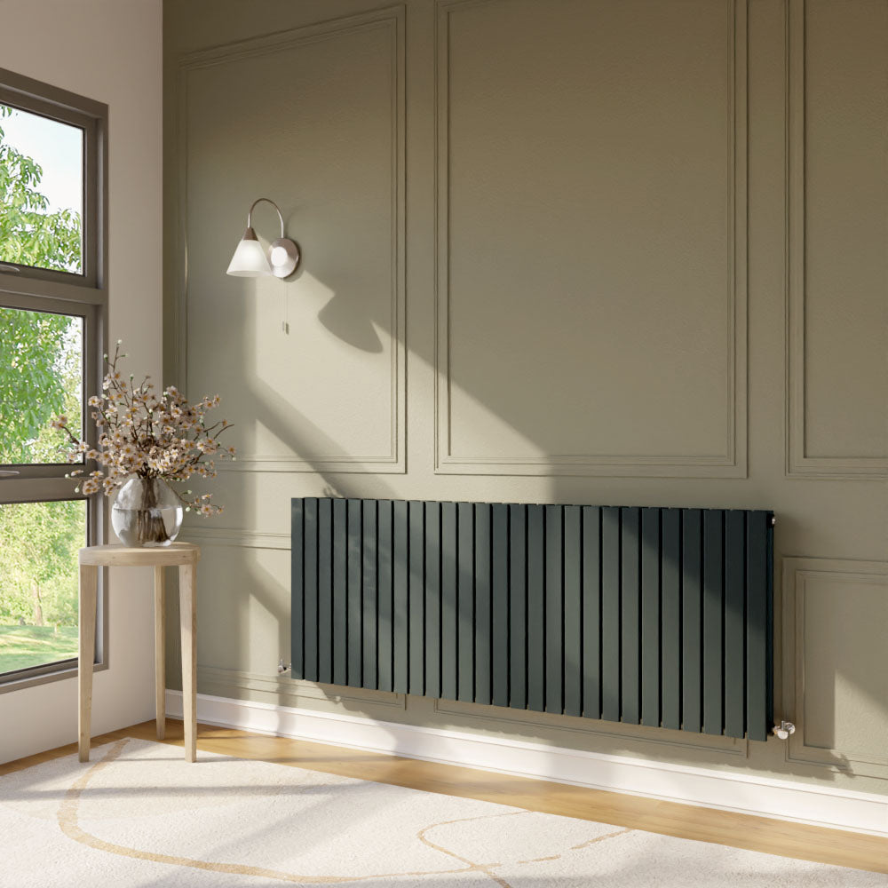 Contemporary Square Horizontal Double Panel Radiator - Choice of Size and Colour