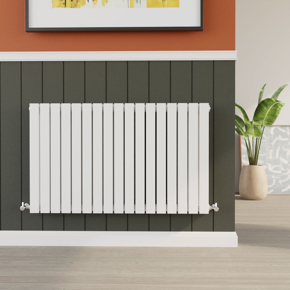 Contemporary Square Horizontal Double Panel Radiator - Choice of Size and Colour