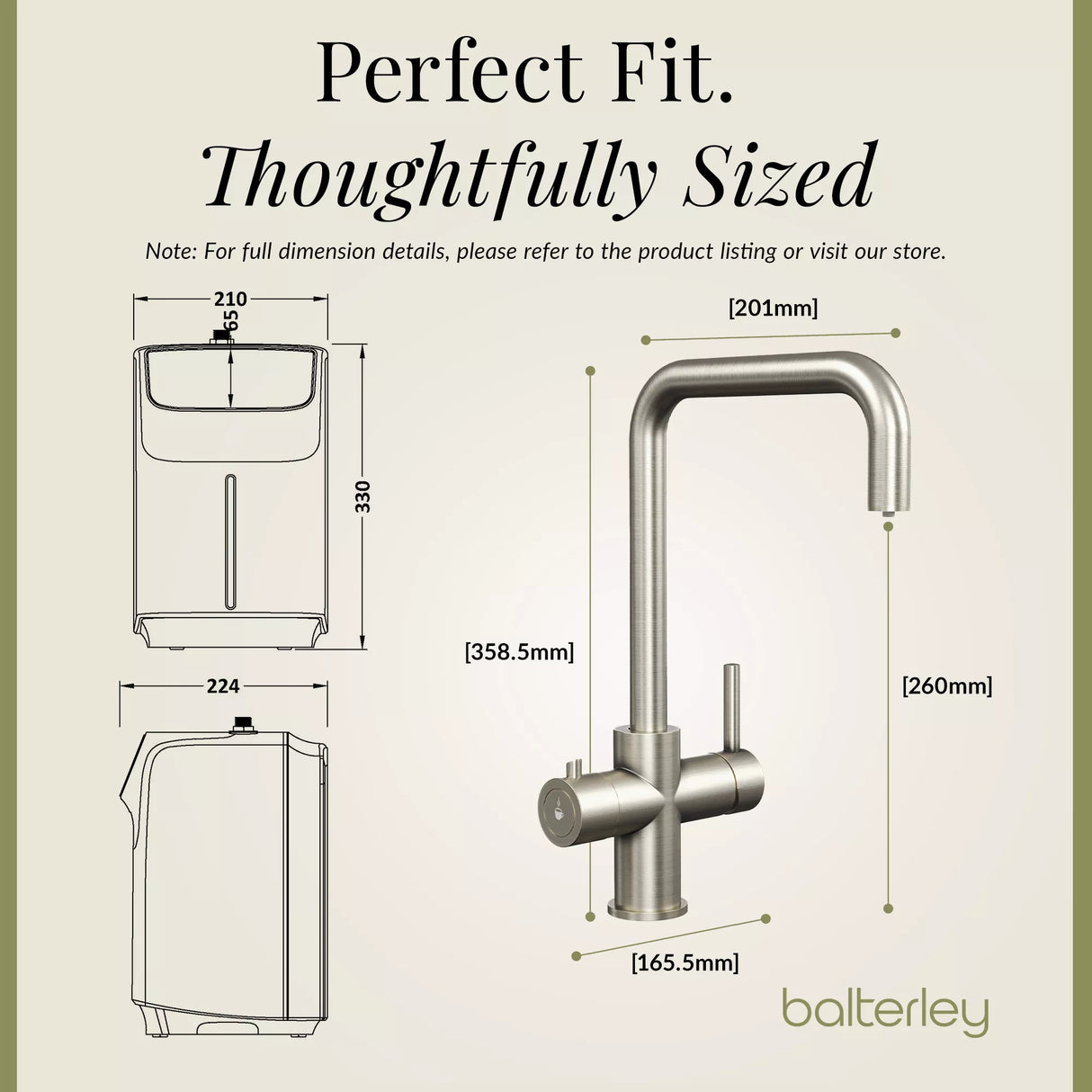 3 in 1 Boiling Water Tap Kit - Instant Hot Water Tap with Dual Lever Handles,Tank and Filter in a range of finishes