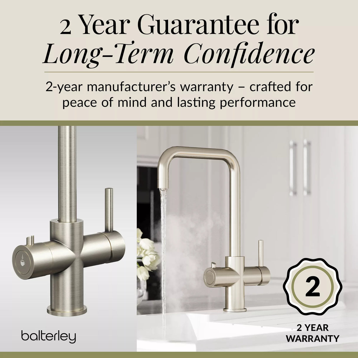 3 in 1 Boiling Water Tap Kit - Instant Hot Water Tap with Dual Lever Handles,Tank and Filter in a range of finishes