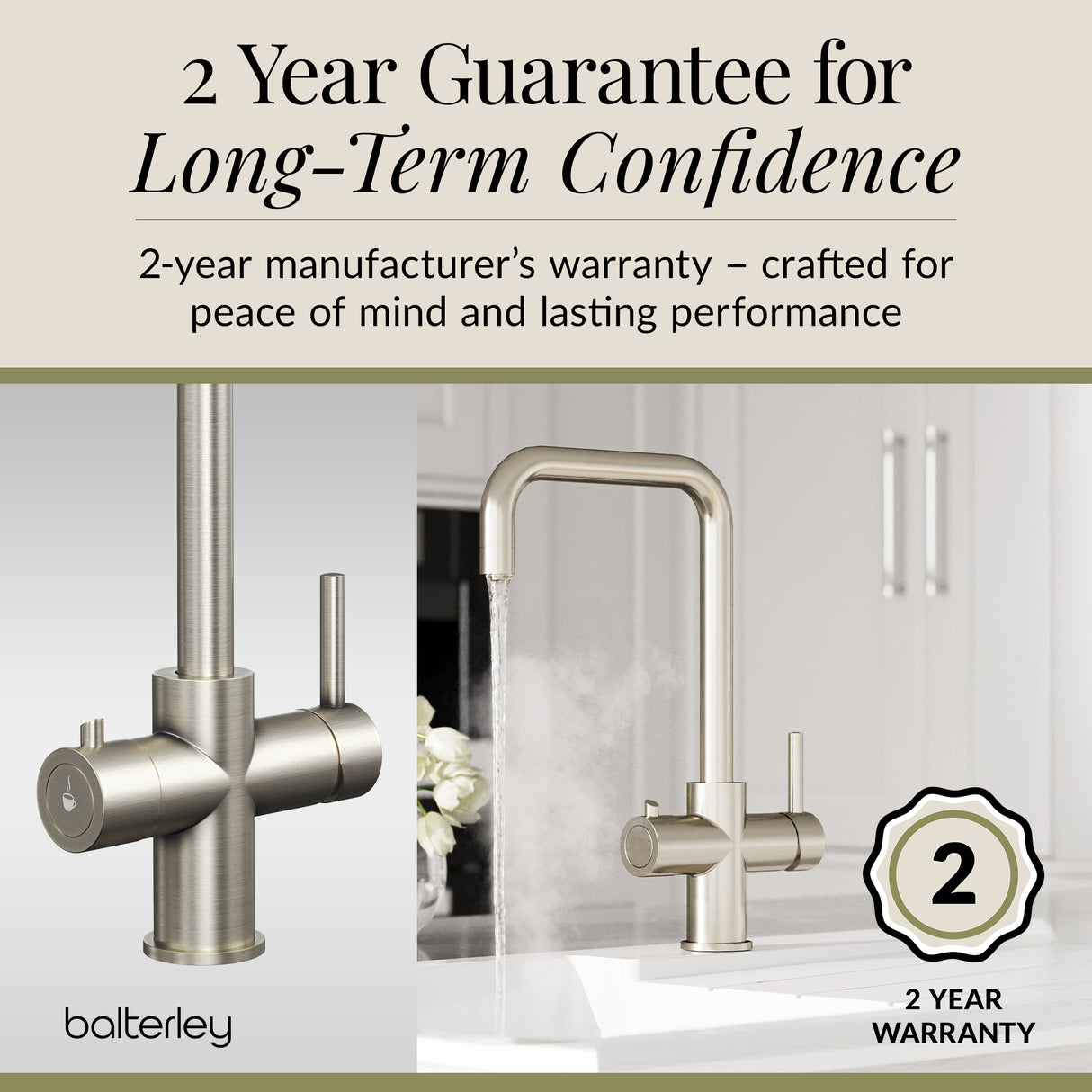 3 in 1 Boiling Water Tap Kit - Instant Hot Water Tap with Dual Lever Handles,Tank and Filter in a range of finishes