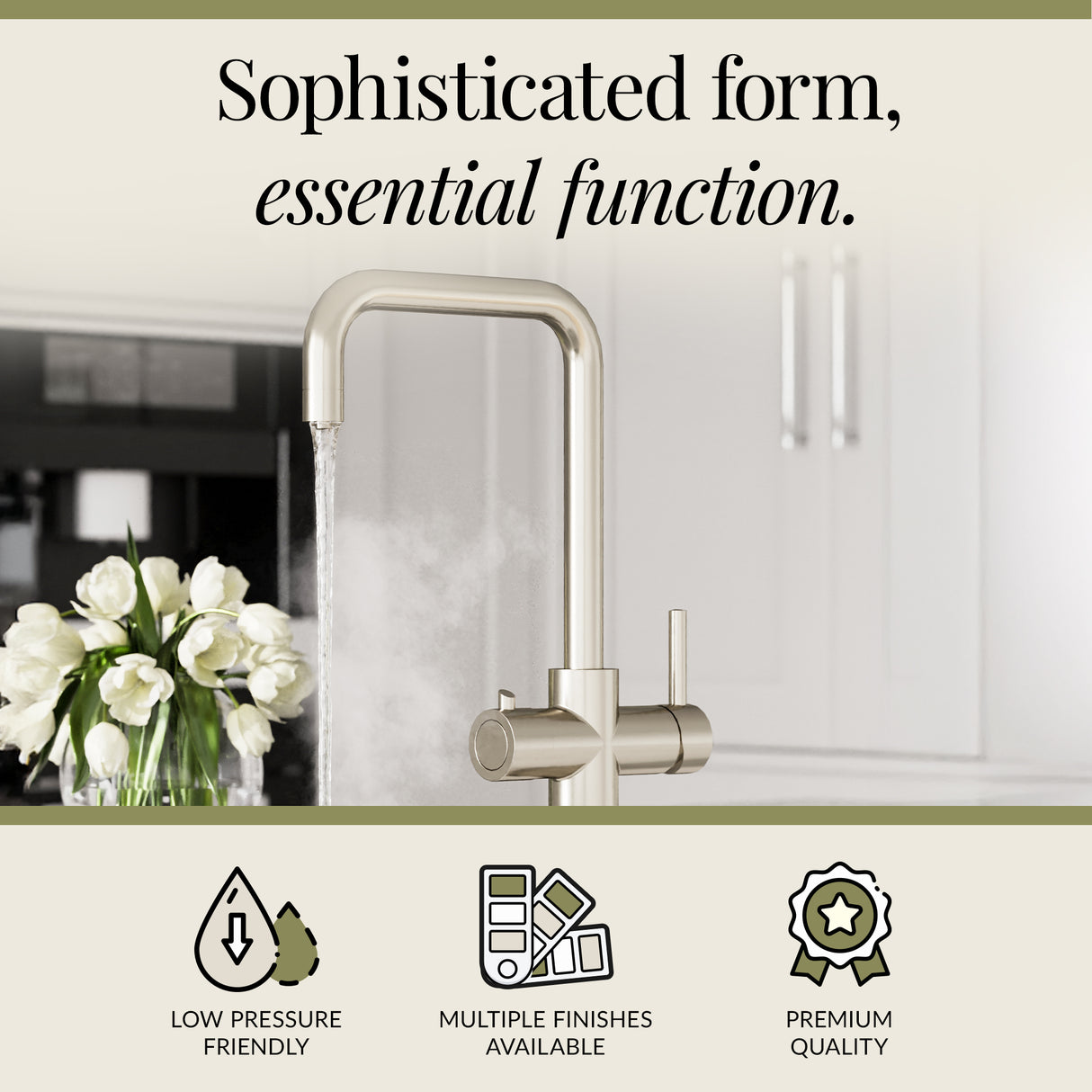 3 in 1 Boiling Water Tap Kit - Instant Hot Water Tap with Dual Lever Handles,Tank and Filter in a range of finishes