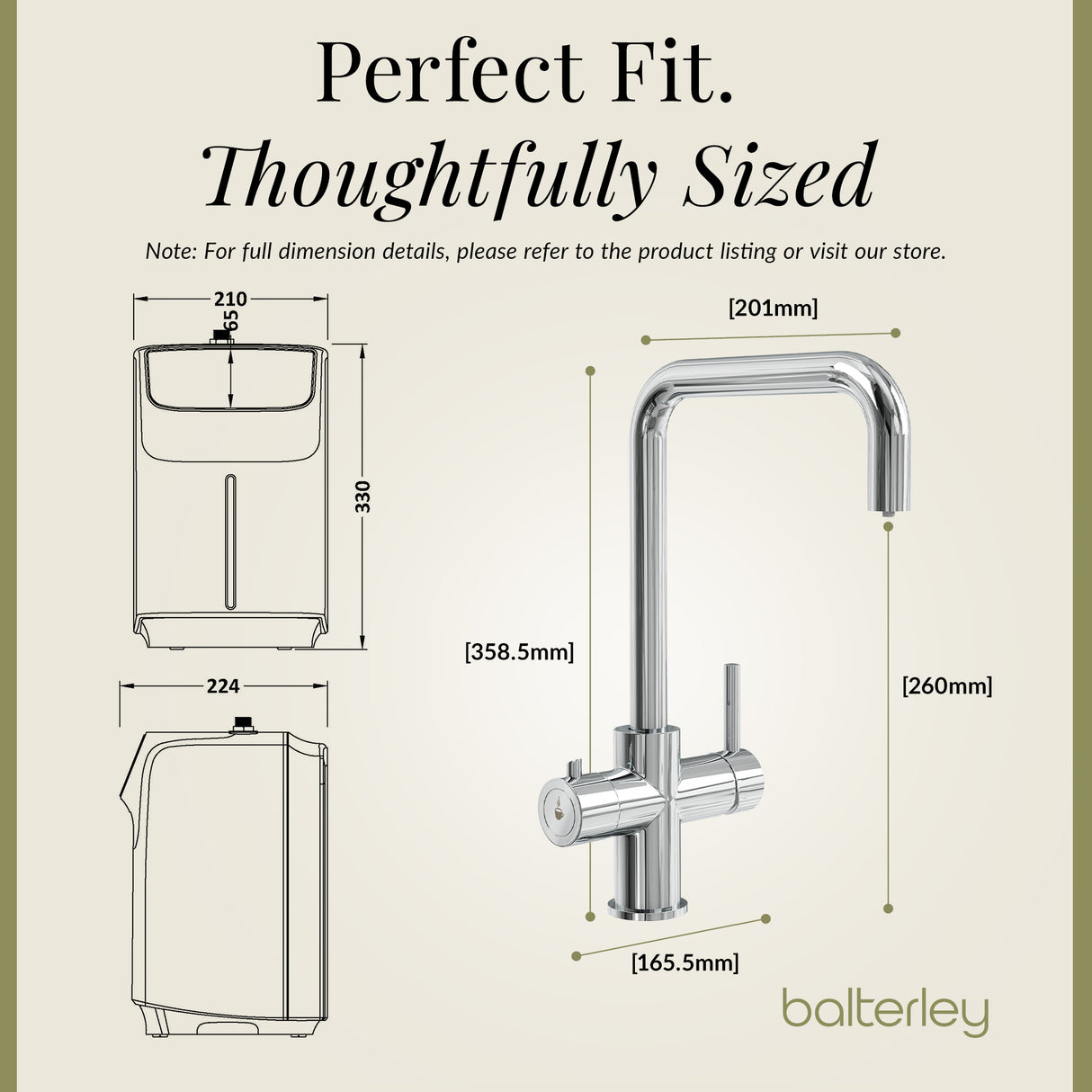 3 in 1 Boiling Water Tap Kit - Instant Hot Water Tap with Dual Lever Handles,Tank and Filter in a range of finishes