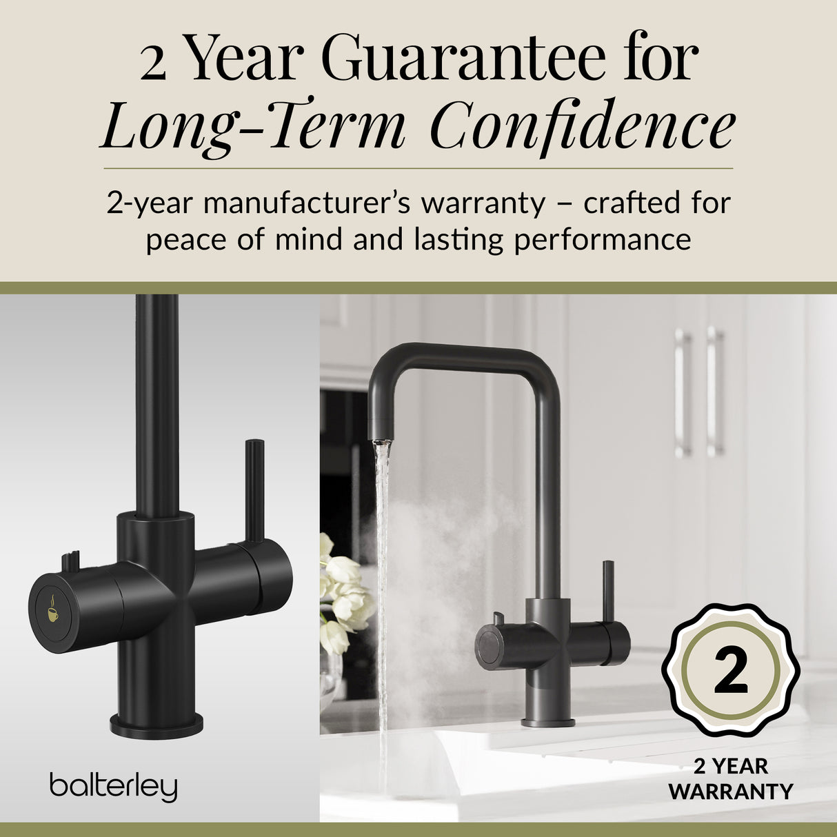 3 in 1 Boiling Water Tap Kit - Instant Hot Water Tap with Dual Lever Handles,Tank and Filter in a range of finishes