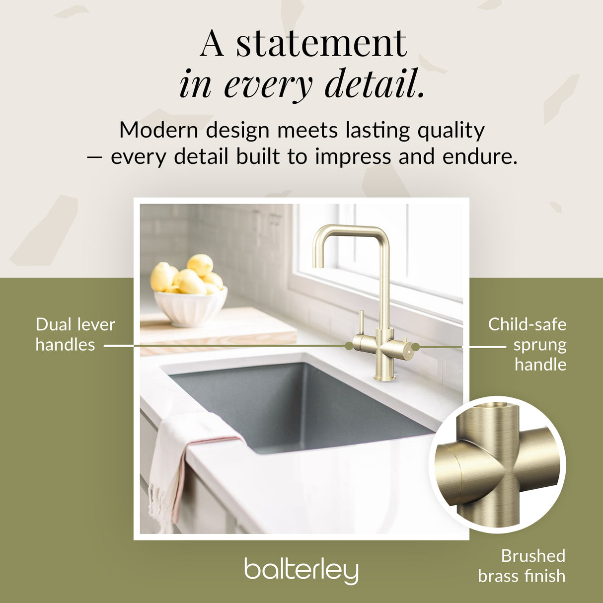 3 in 1 Boiling Water Tap Kit - Instant Hot Water Tap with Dual Lever Handles,Tank and Filter in a range of finishes