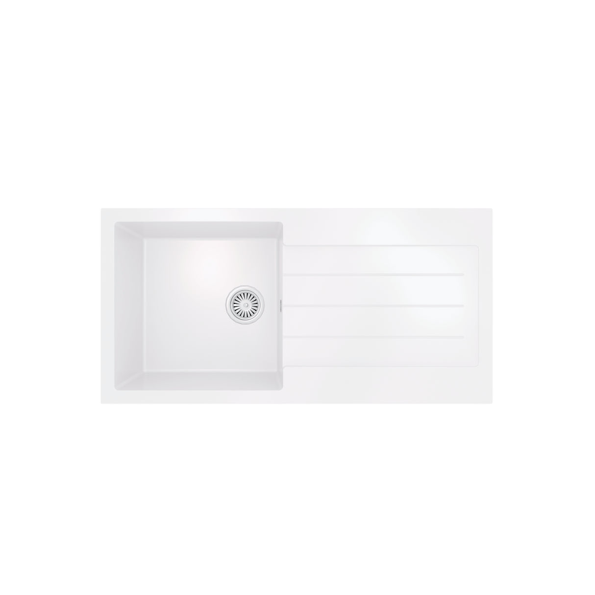 101cm Composite Inset Kitchen Sink with Overflow & Drainer - Available in Multiple Colours