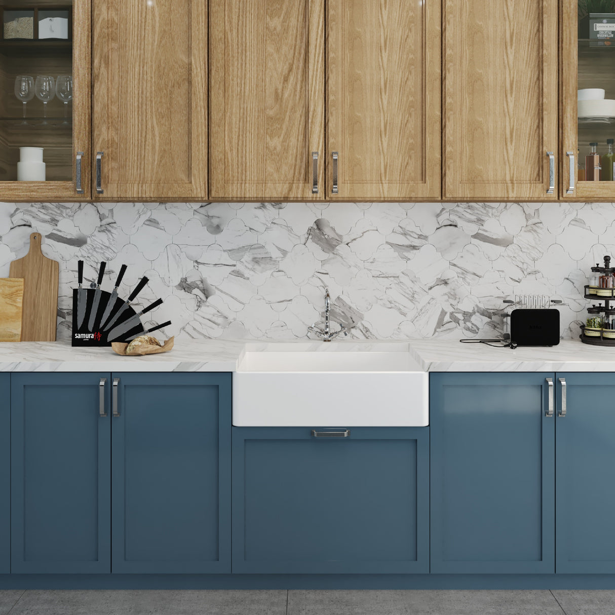 Single Bowl Butler Kitchen Sink - Choice of Tap and Waste - 795mm