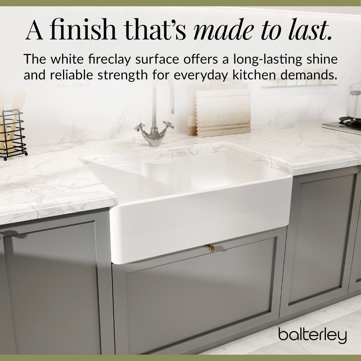 Single Bowl Butler Kitchen Sink - Variety of Sizes and Features Available