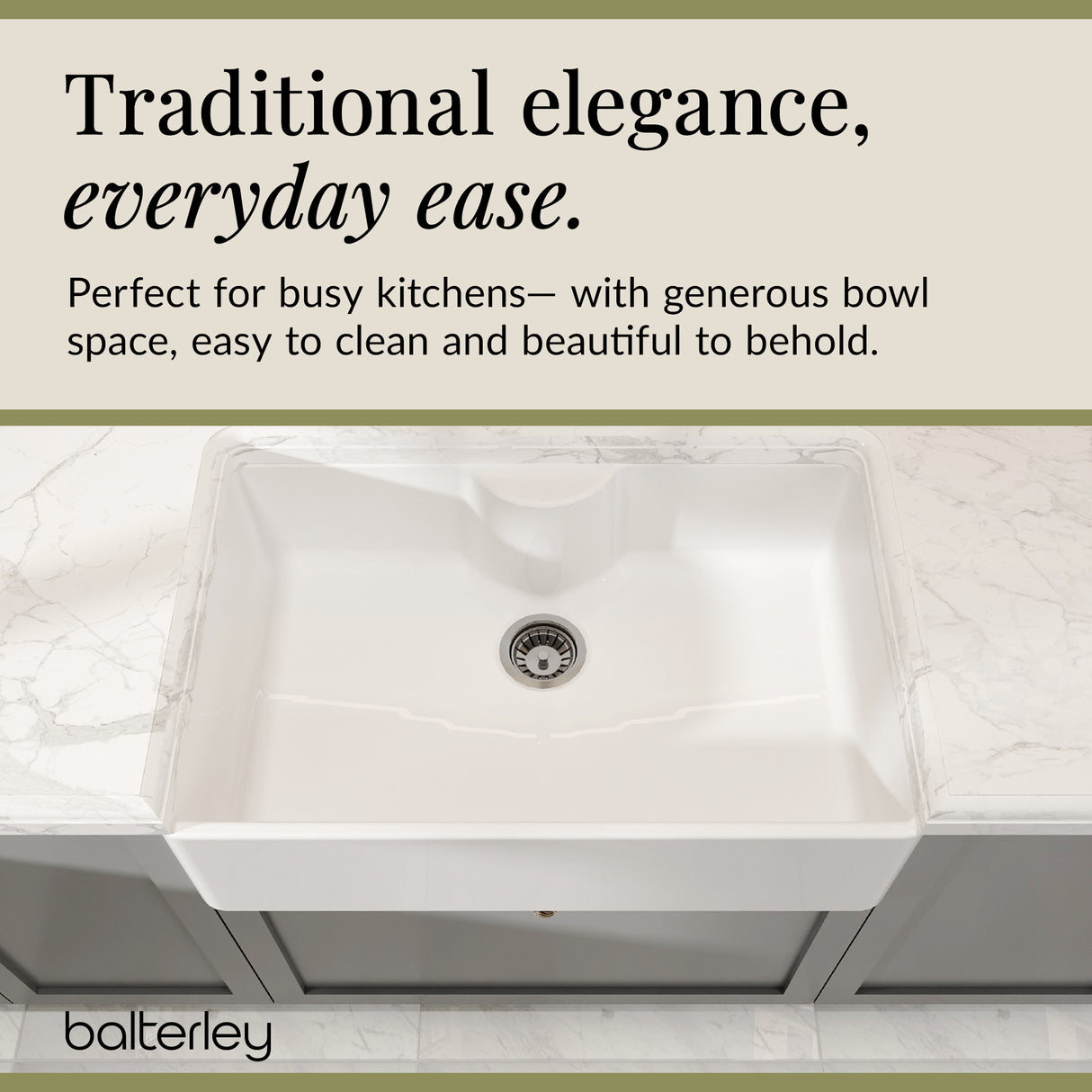 Single Bowl Butler Kitchen Sink - Variety of Sizes and Features Available