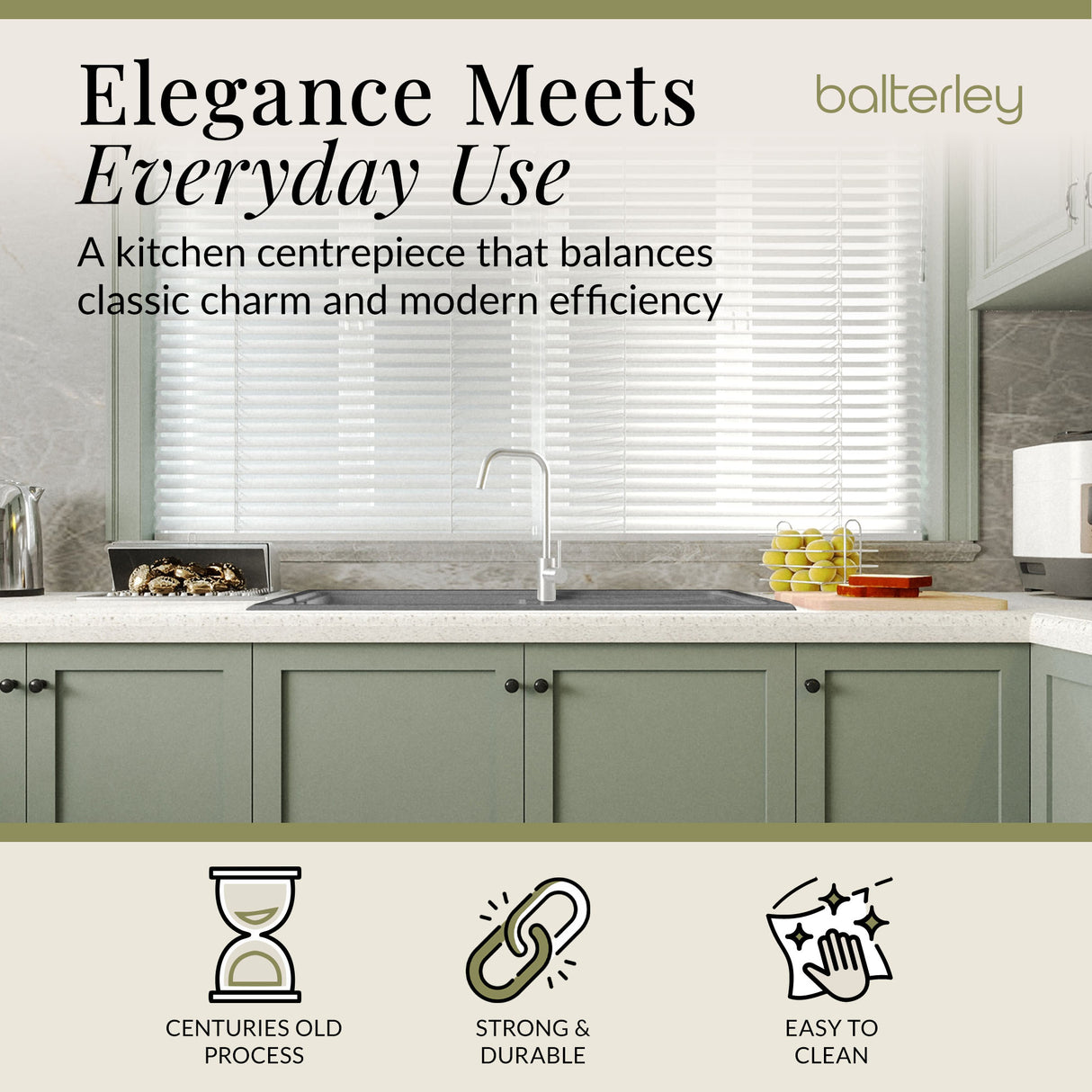 101cm Composite Inset Kitchen Sink with Overflow & Drainer - Available in Multiple Colours