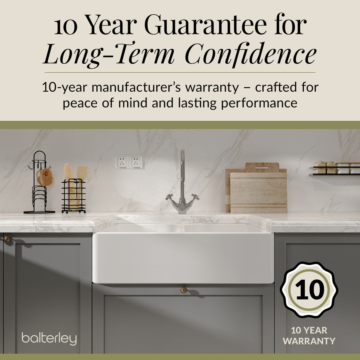 Double Bowl Fireclay Ceramic Butler Kitchen Sink Bundle with Full Weir & Wastes