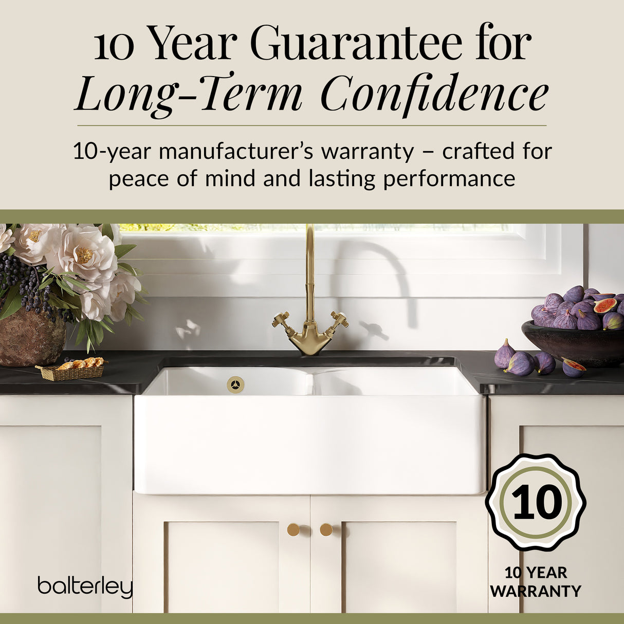 Double Bowl Fireclay Ceramic Stepped Weir Butler Kitchen Sink with Overflow