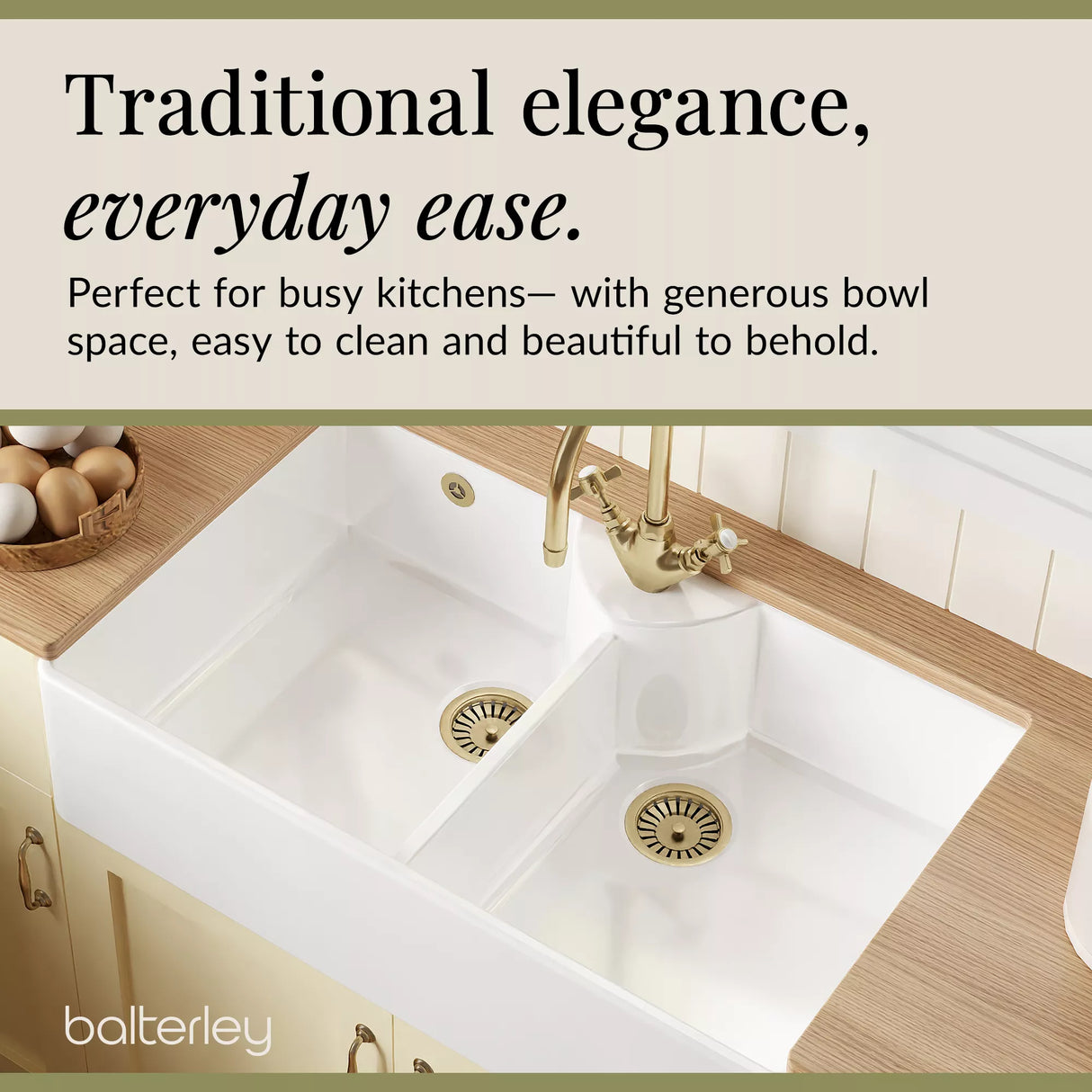 Double Bowl Fireclay Ceramic Stepped Weir Butler Kitchen Sink - Multiple Styles Available