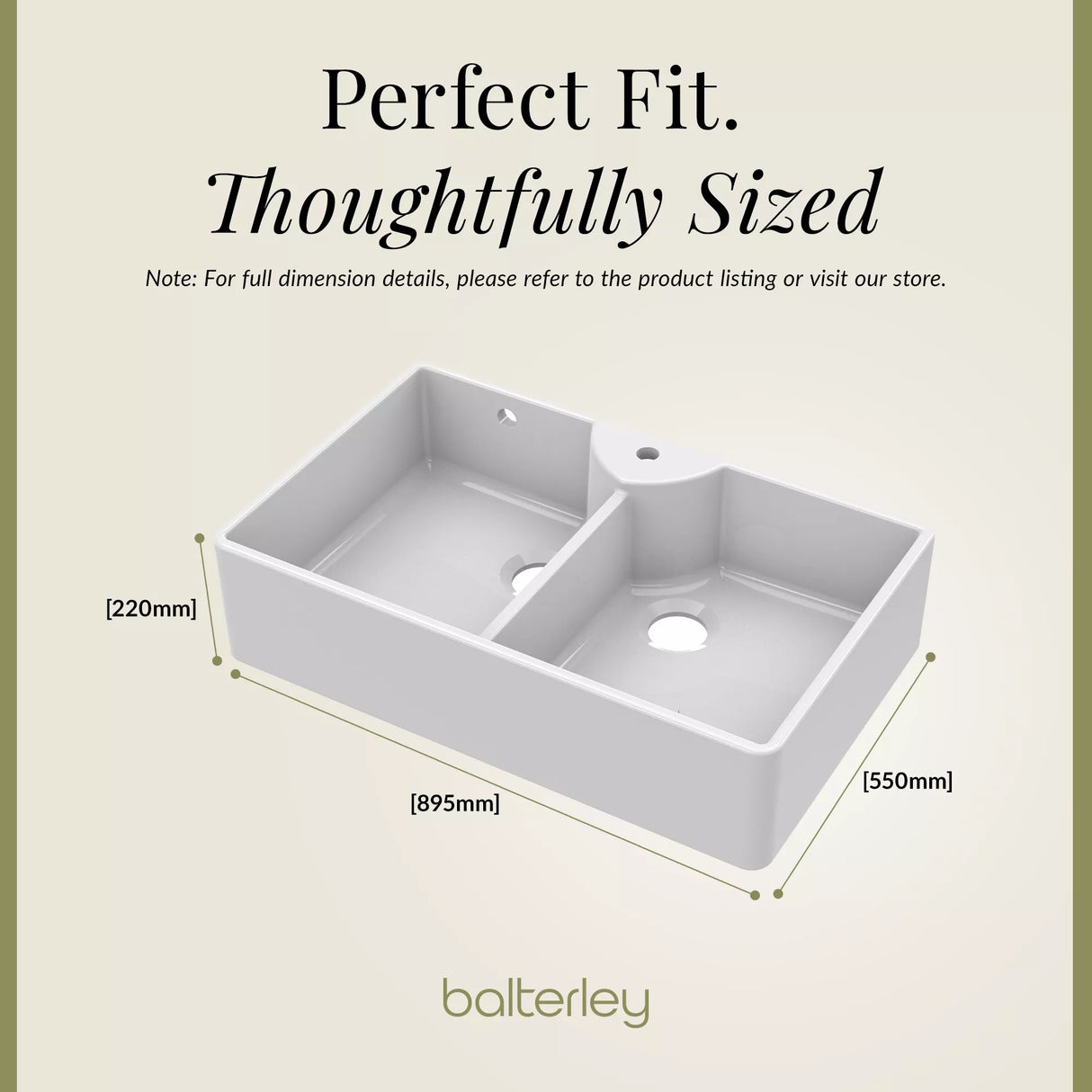 Double Bowl Fireclay Butler Kitchen Sink Bundle with Overflow, Classic Tap & Wastes