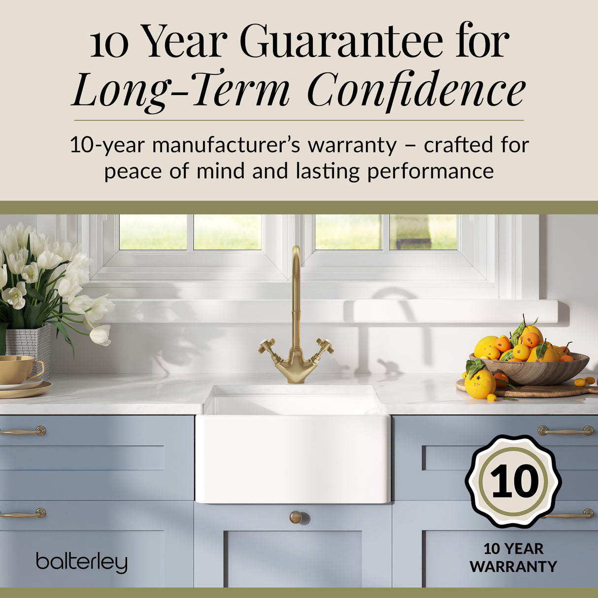 Single Bowl Belfast Kitchen Sink with Overflow