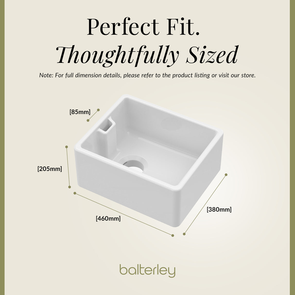 Single Bowl Belfast Kitchen Sink with Overflow