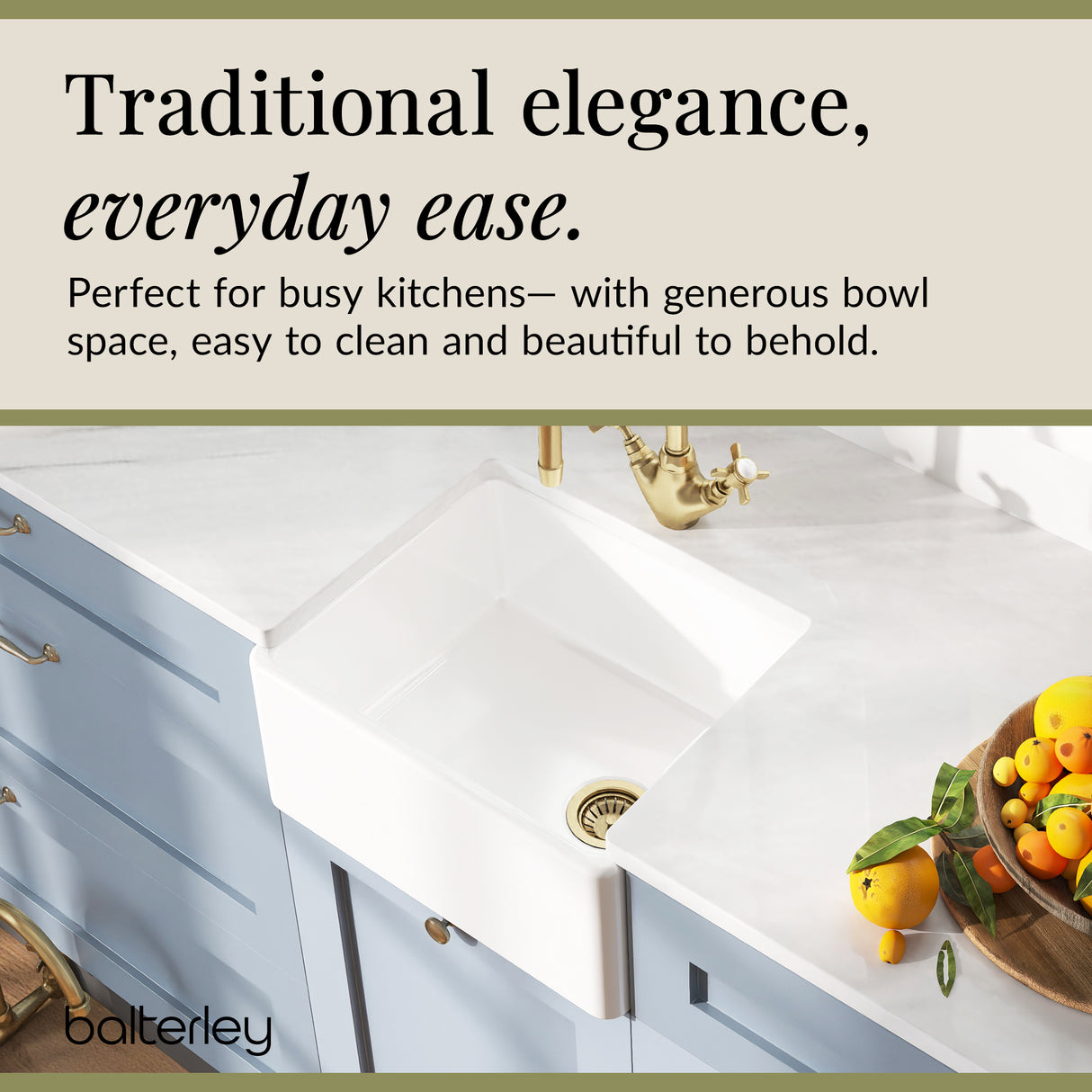 Single Bowl Belfast Kitchen Sink with Overflow