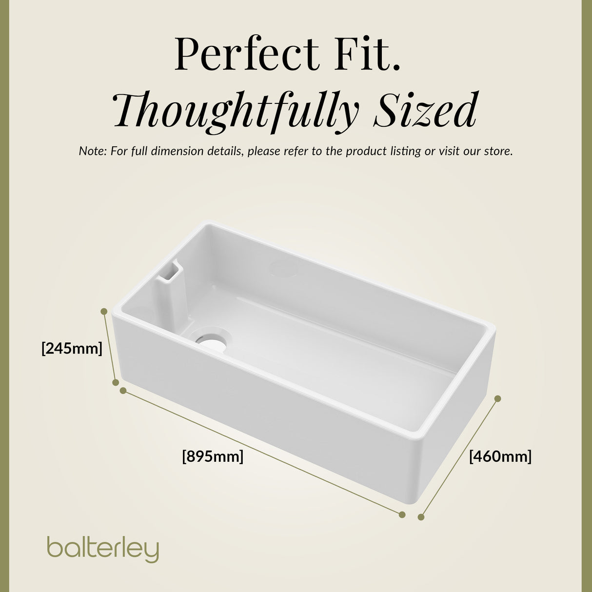 Single Bowl Belfast Kitchen Sink - Multiple Sizes Available