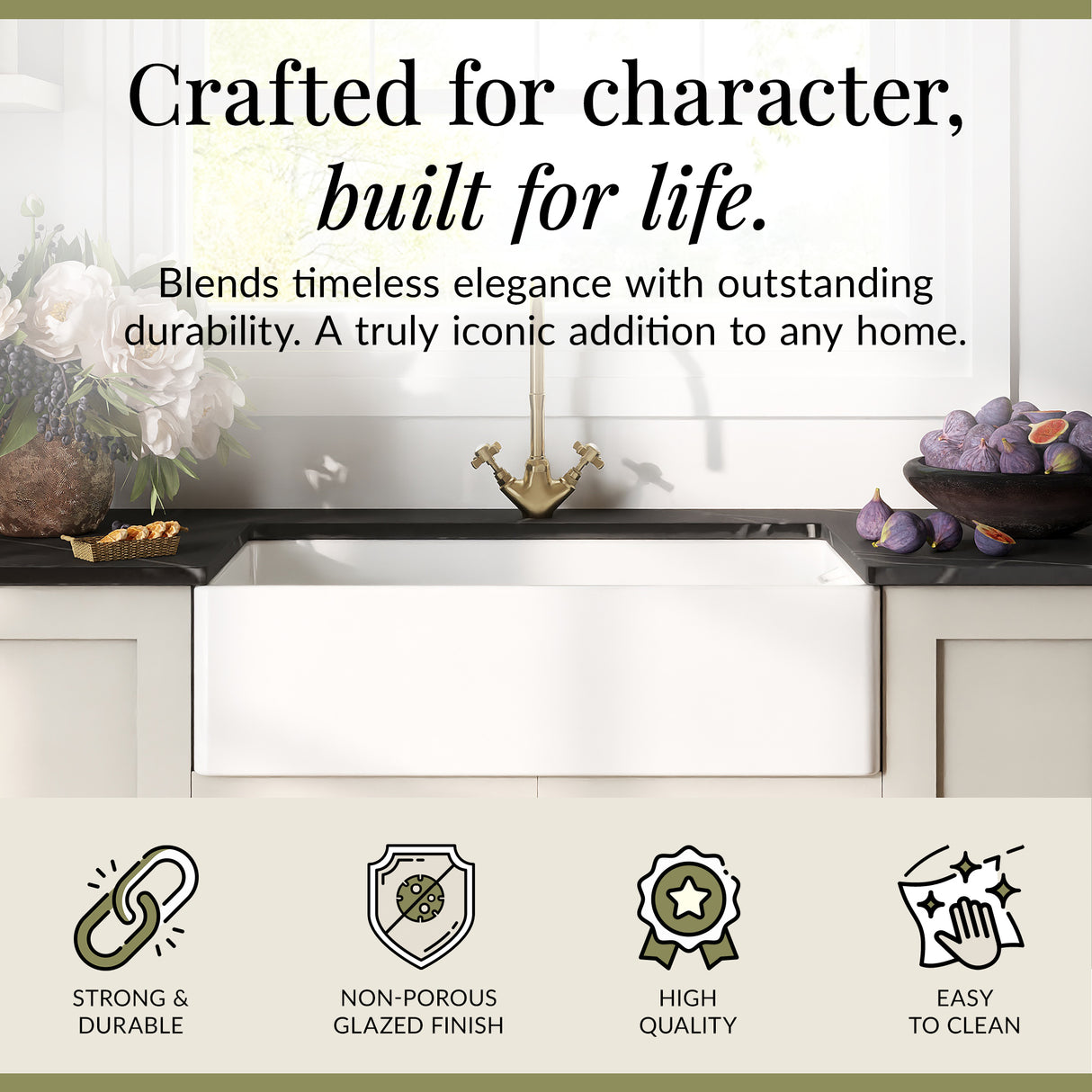 Single Bowl Belfast Kitchen Sink - Multiple Sizes Available