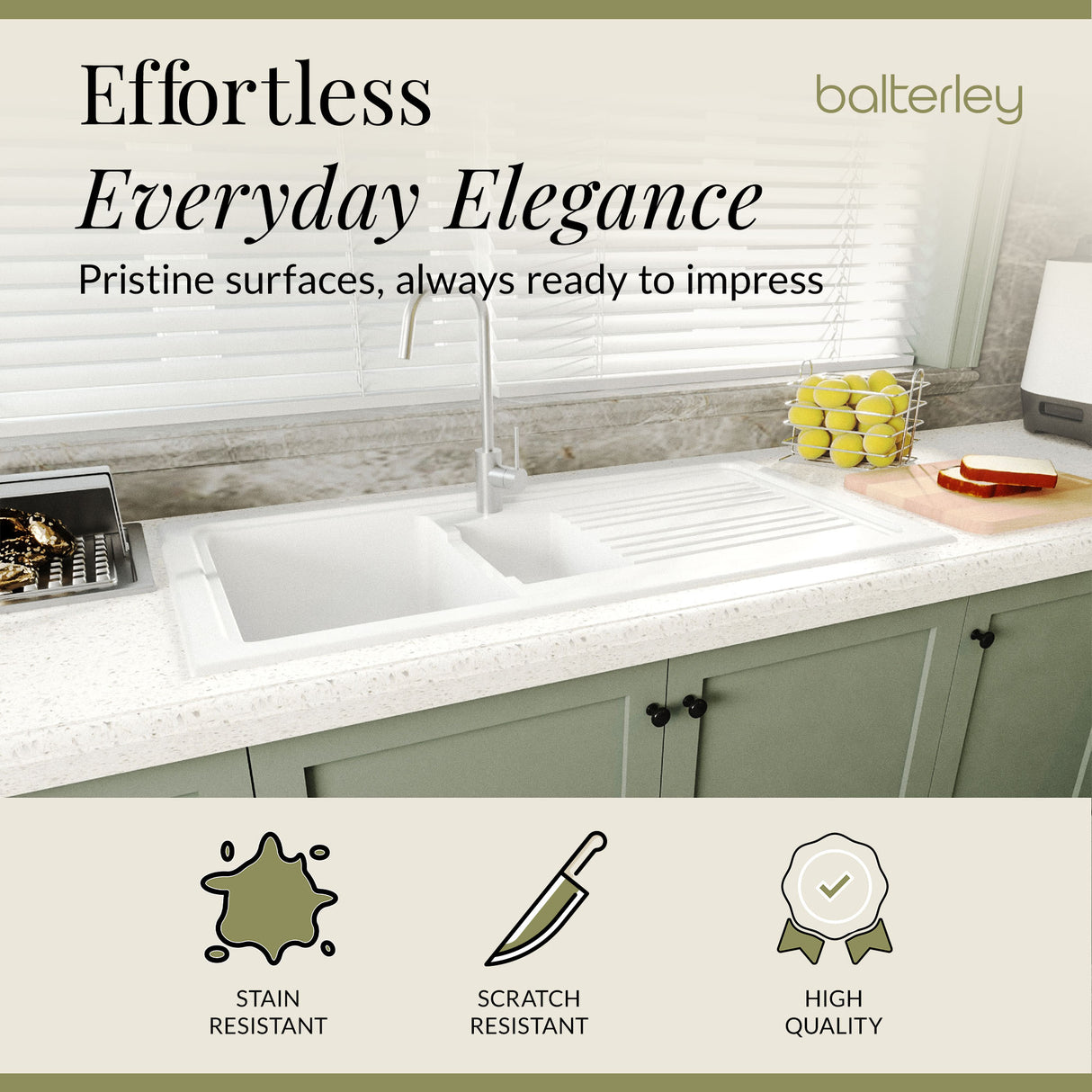 101cm Inset Counter Top Fireclay Ceramic Kitchen Sink - Multiple Options Available