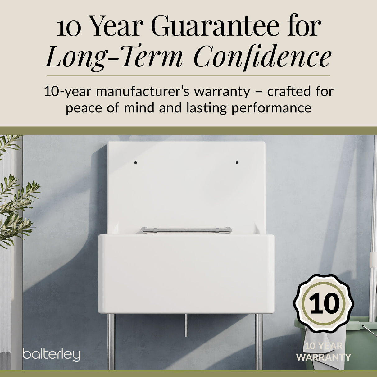 Single Bowl Fireclay Ceramic Cleaner Sink w.Grid - Multiple Sizes and Accessories