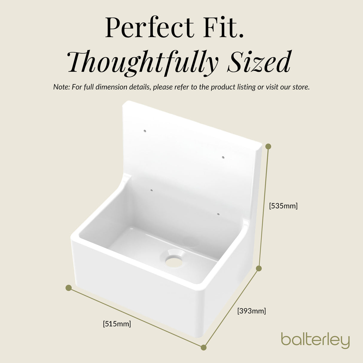 Single Bowl Fireclay Ceramic Cleaner Sink w.Grid - Multiple Sizes and Accessories