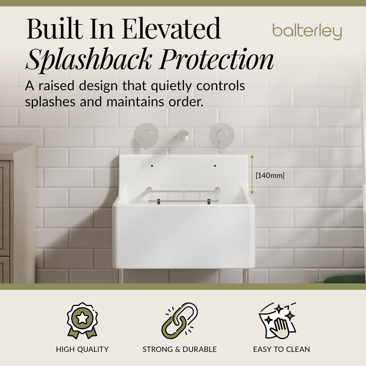 Single Bowl Fireclay Ceramic Cleaner Sink w.Grid - Multiple Sizes and Accessories