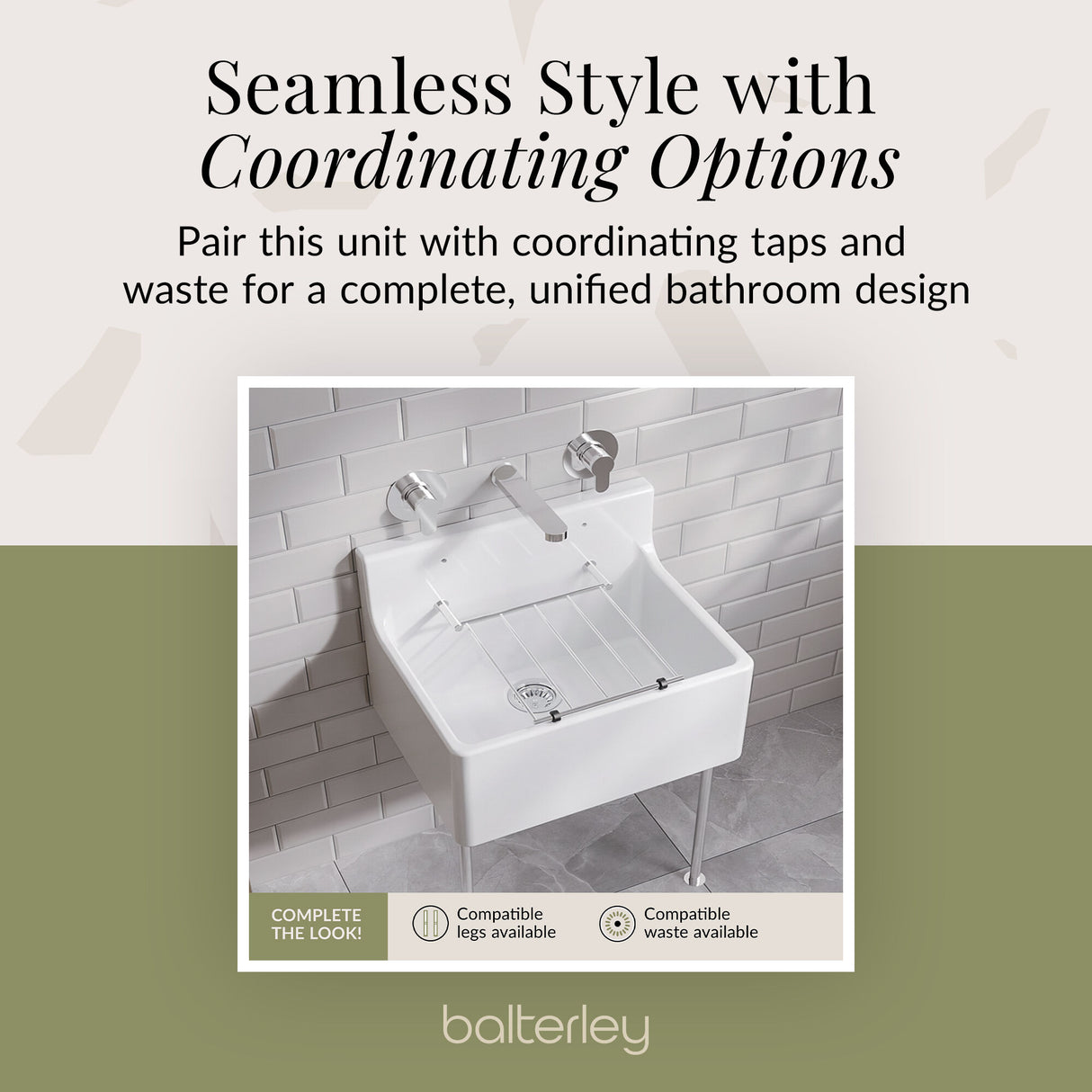 Single Bowl Fireclay Ceramic Cleaner Sink w.Grid - Multiple Sizes and Accessories